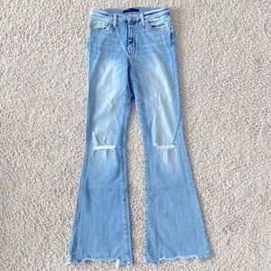 Flying Monkey High Rise Flare Distressed Jeans Sz 26